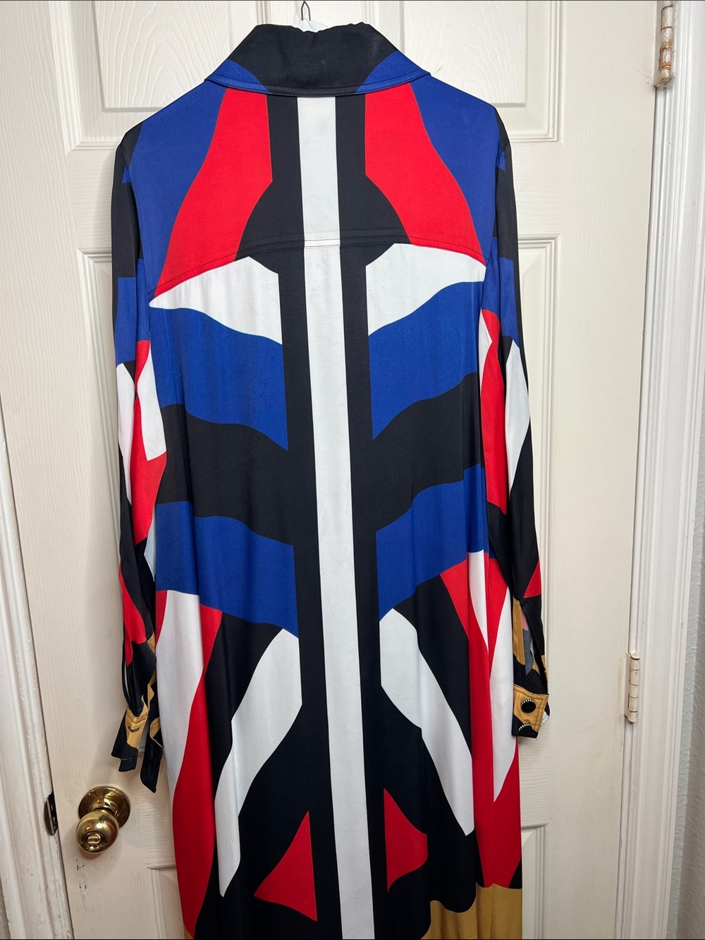 Farm Rio Amanda Stripes Multicolor Chemise Midi Shirt Dress - Picture 3 of 3